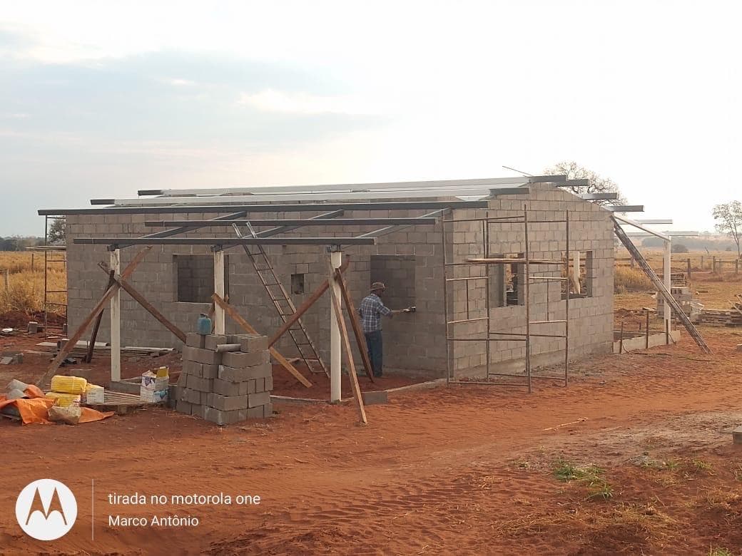 One of the employee houses under construction in masonry.