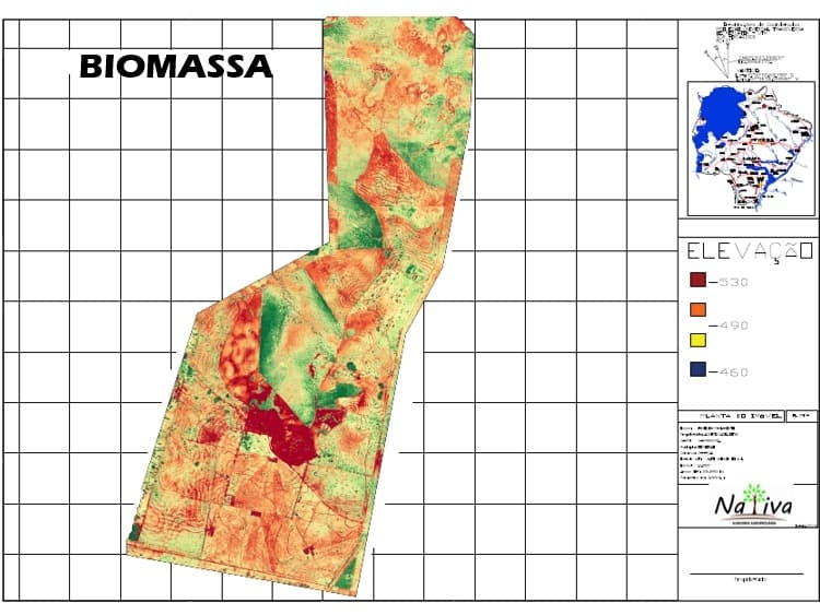 Vegetation biomass index map of the property.